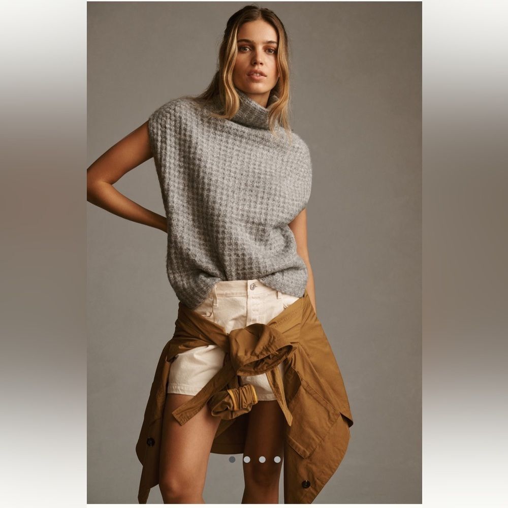 Anthropologie John + Jenn Oversized High-Neck Sweater Vest